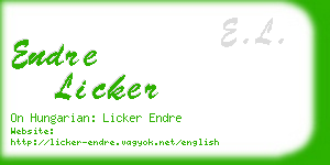 endre licker business card